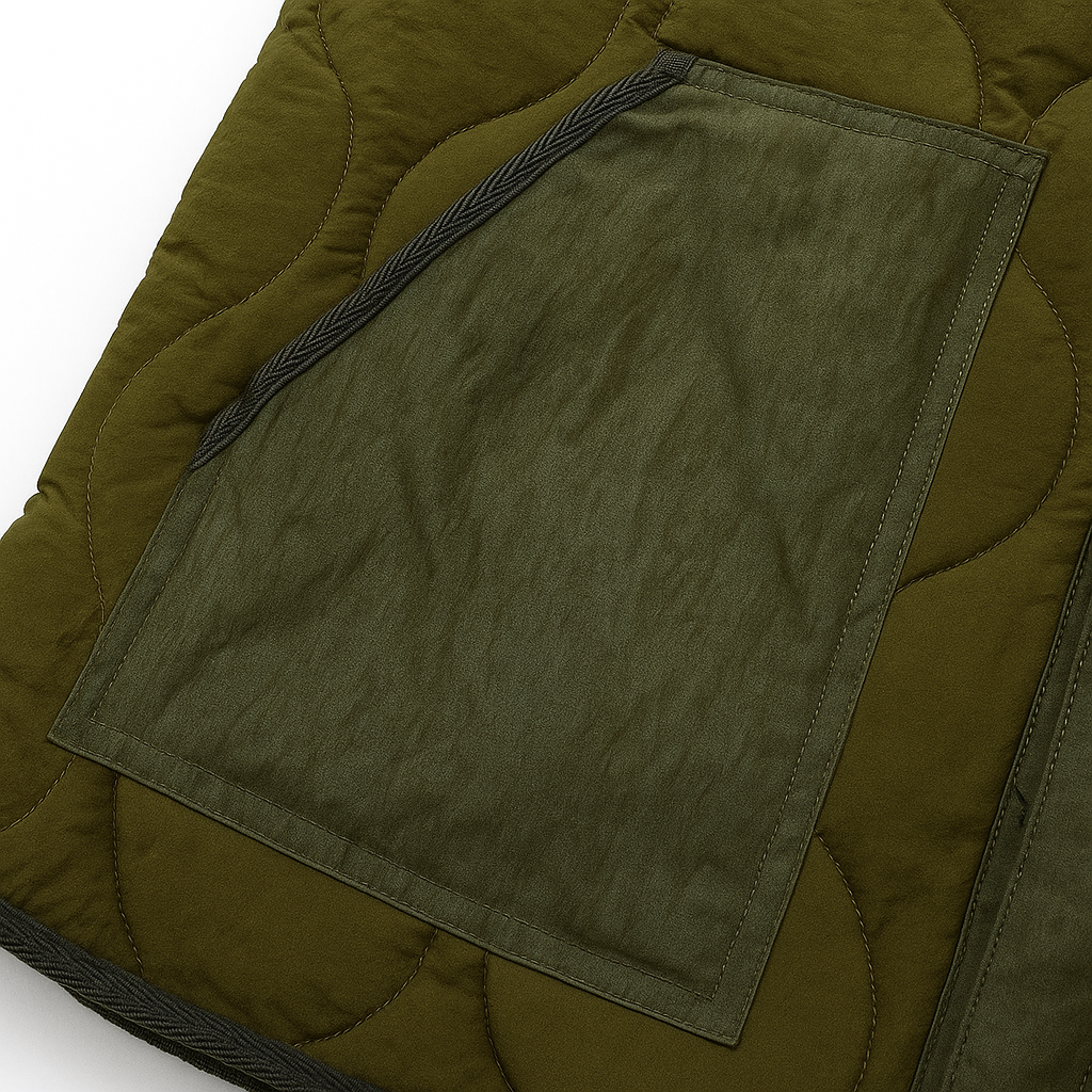 Quilted Vest - Olive Green