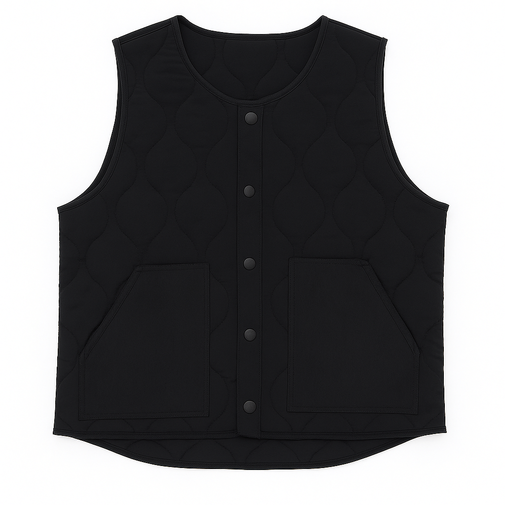 Quilted Vest - Jet Black