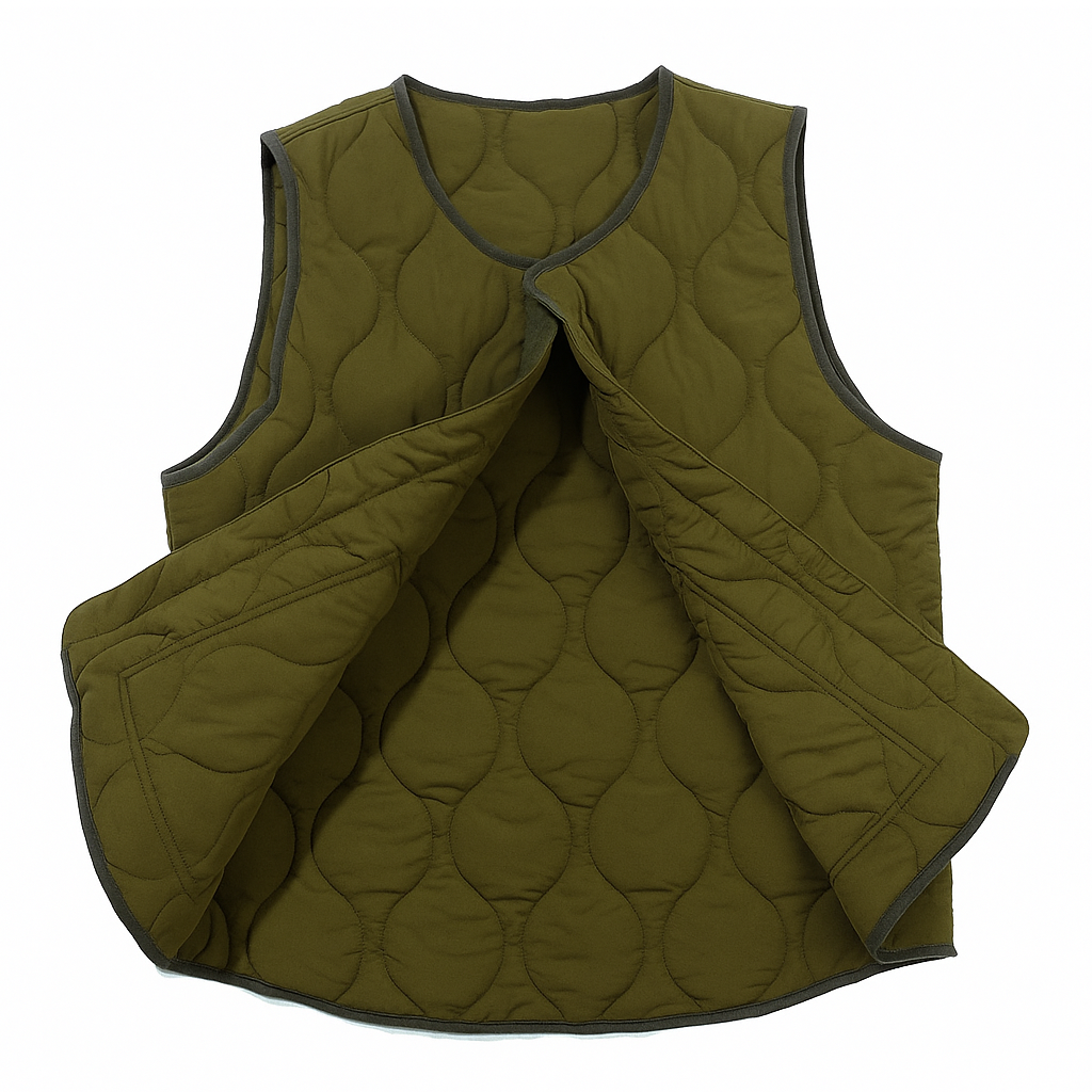 Quilted Vest - Olive Green