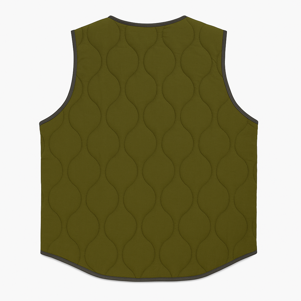 Quilted Vest - Olive Green