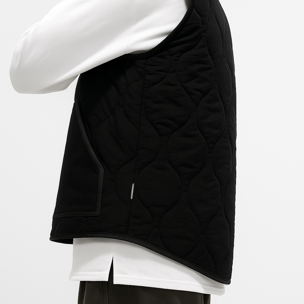 Quilted Vest - Jet Black