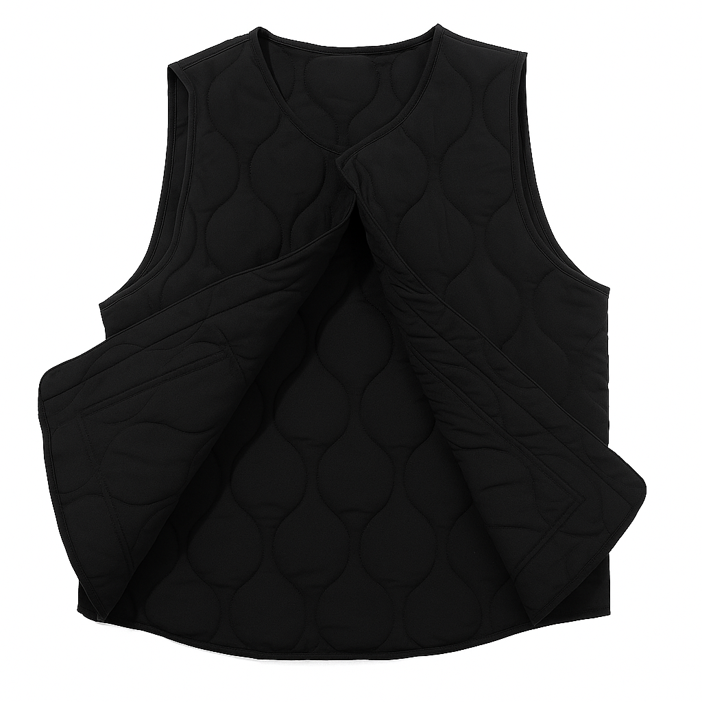 Quilted Vest - Jet Black