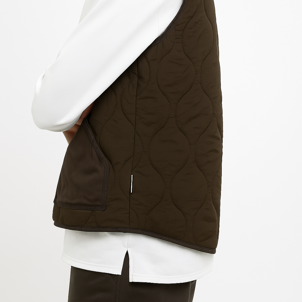 Quilted Vest - Brown