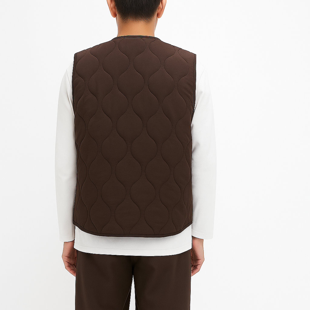 Quilted Vest - Brown