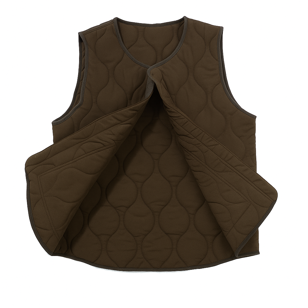 Quilted Vest - Brown