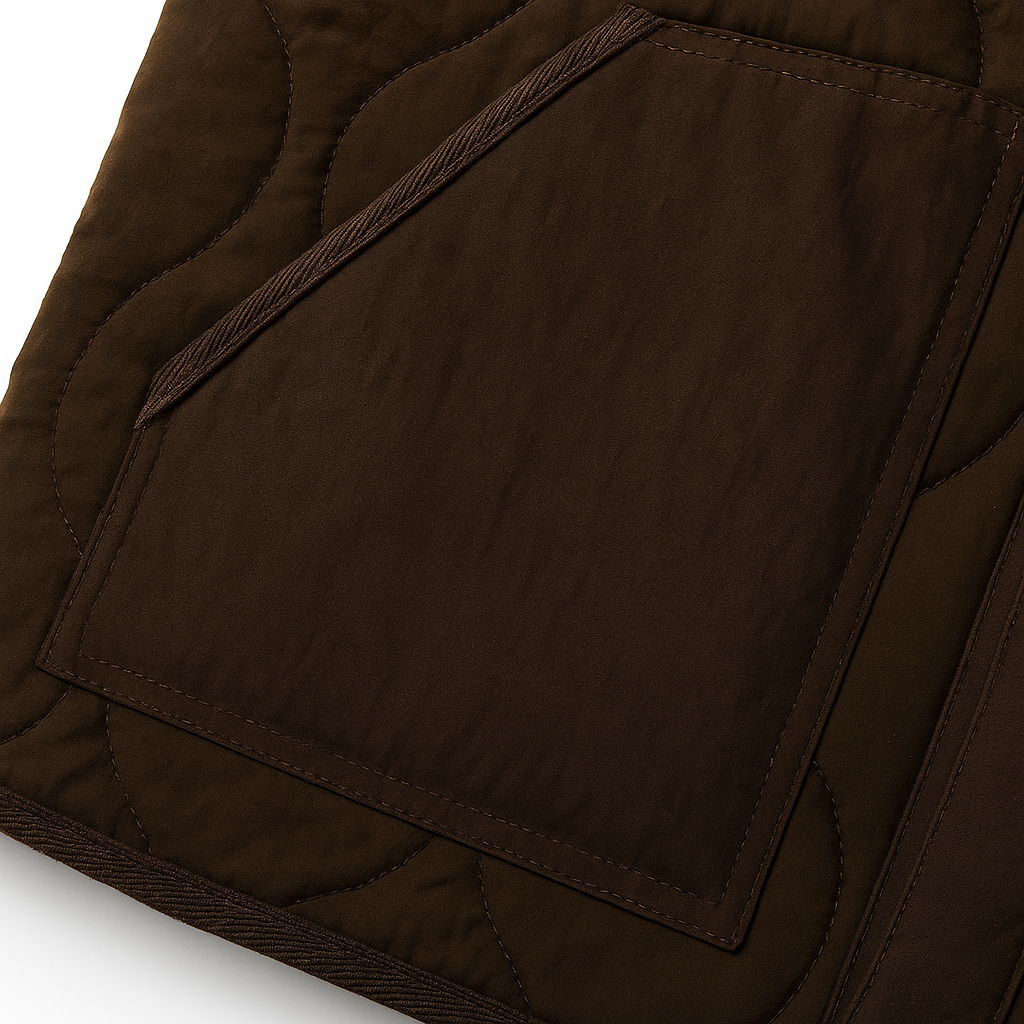 Quilted Vest - Brown