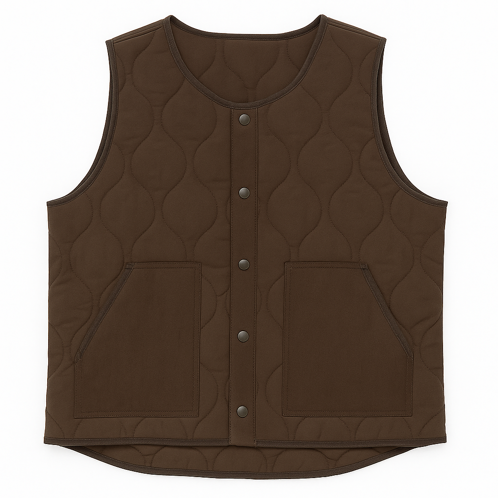 Quilted Vest - Brown