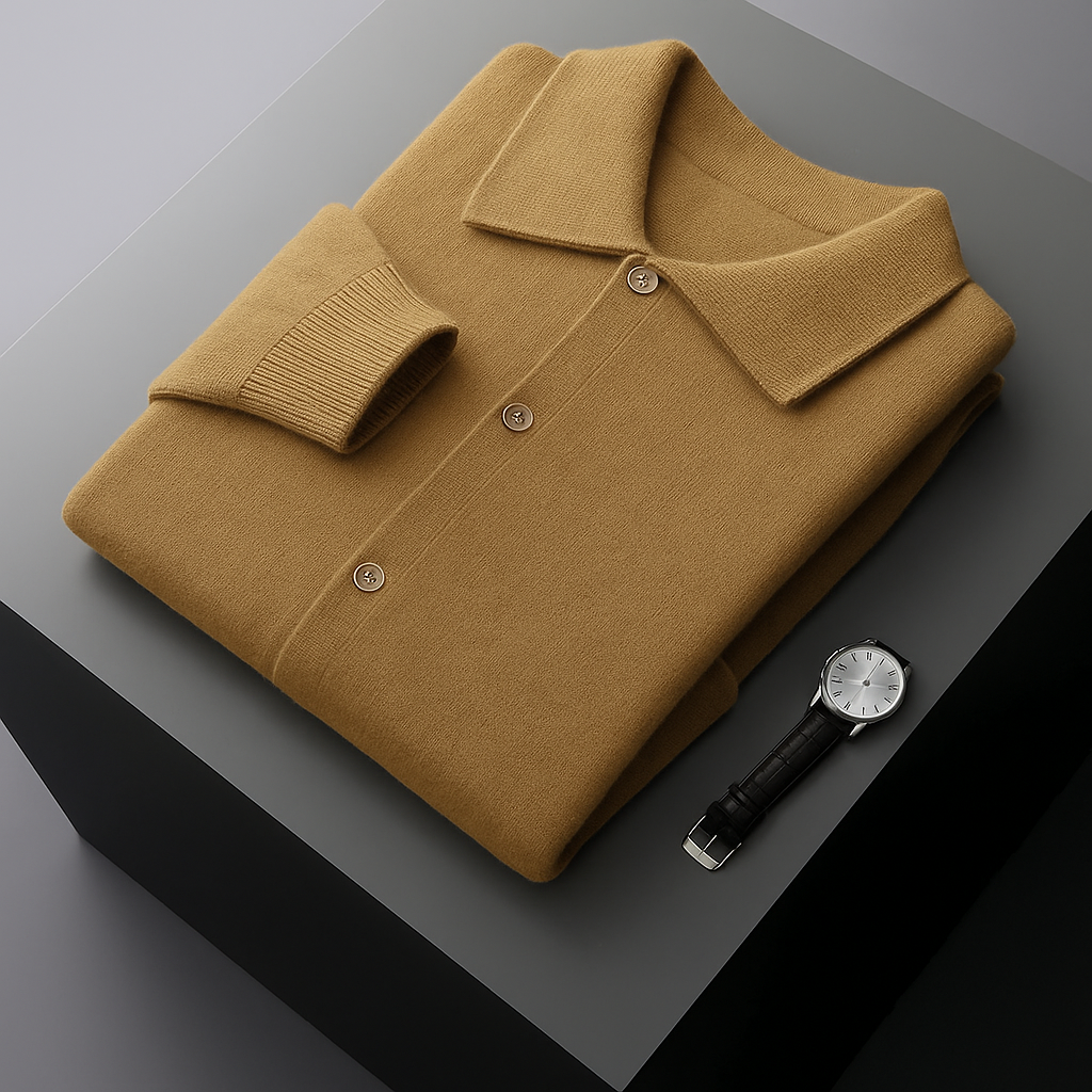 Merino Wool Cardigan With Pockets - Khaki