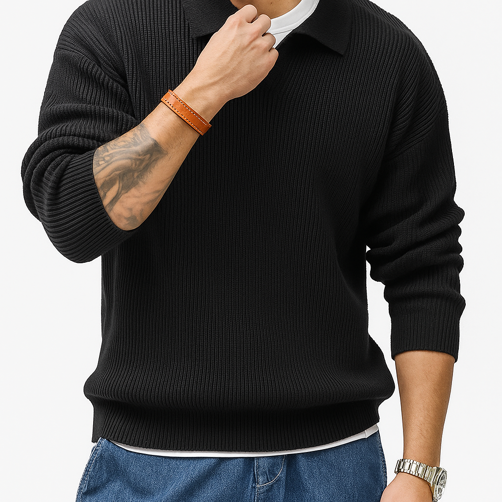 Knit Polo Sweater