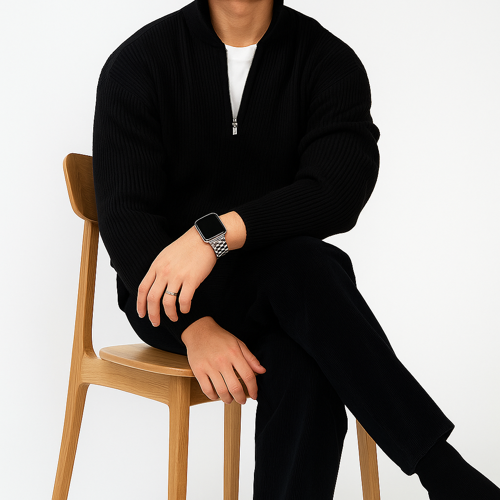 Polo Jumper - Black