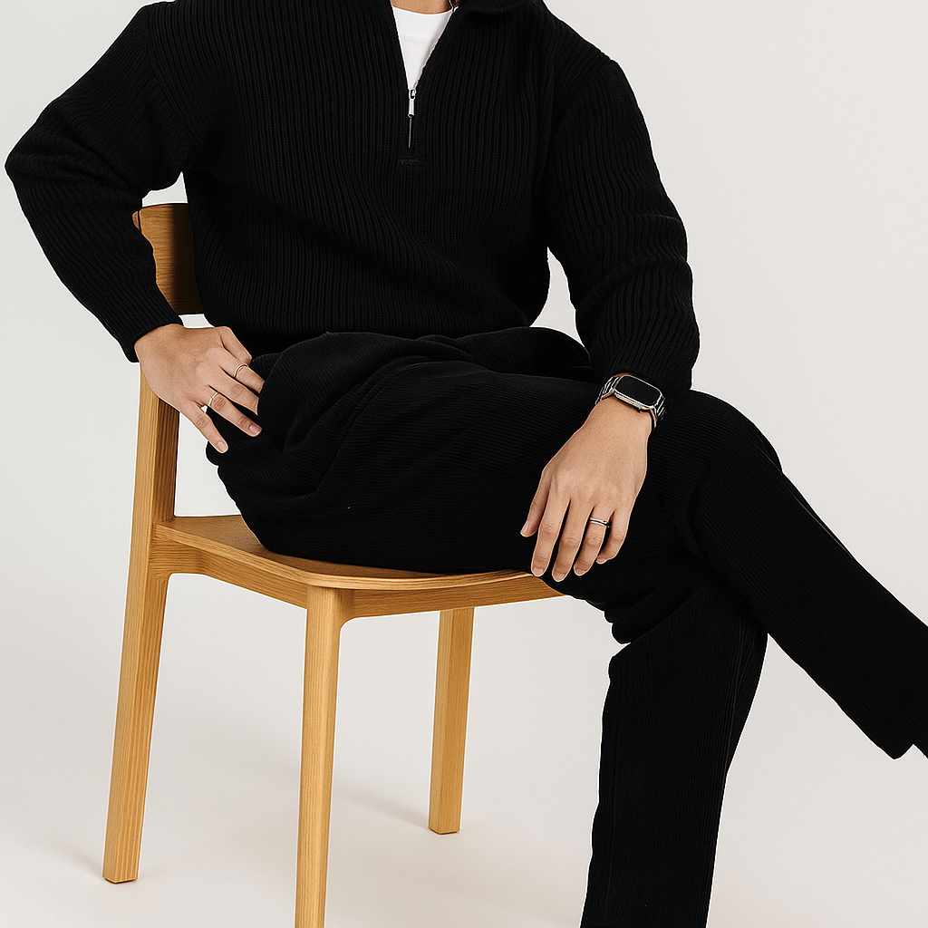 Polo Jumper - Black