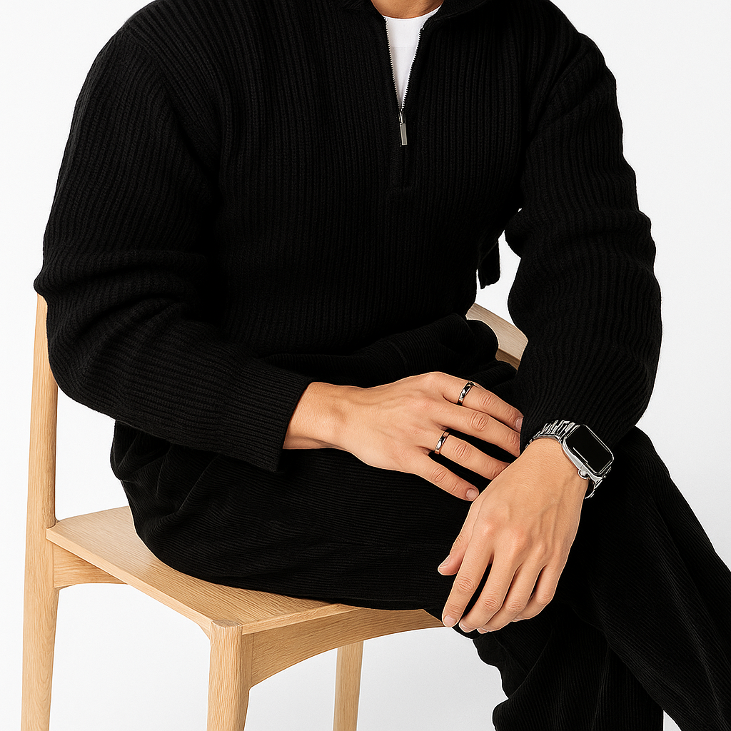 Polo Jumper - Black