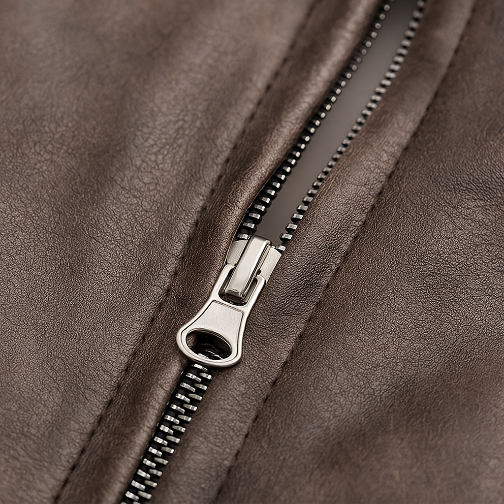 Distressed Leather Jacket – Vintage Brown