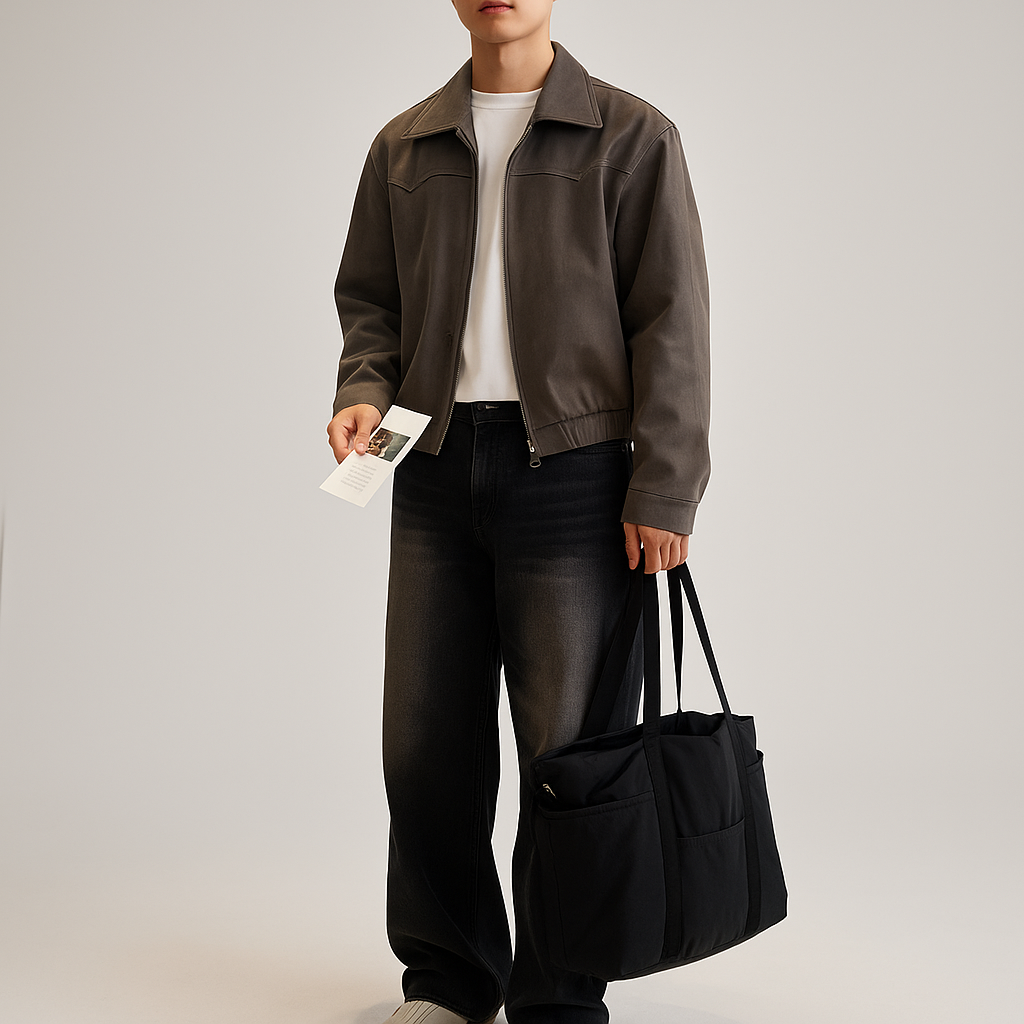 Distressed Leather Jacket – Vintage Brown