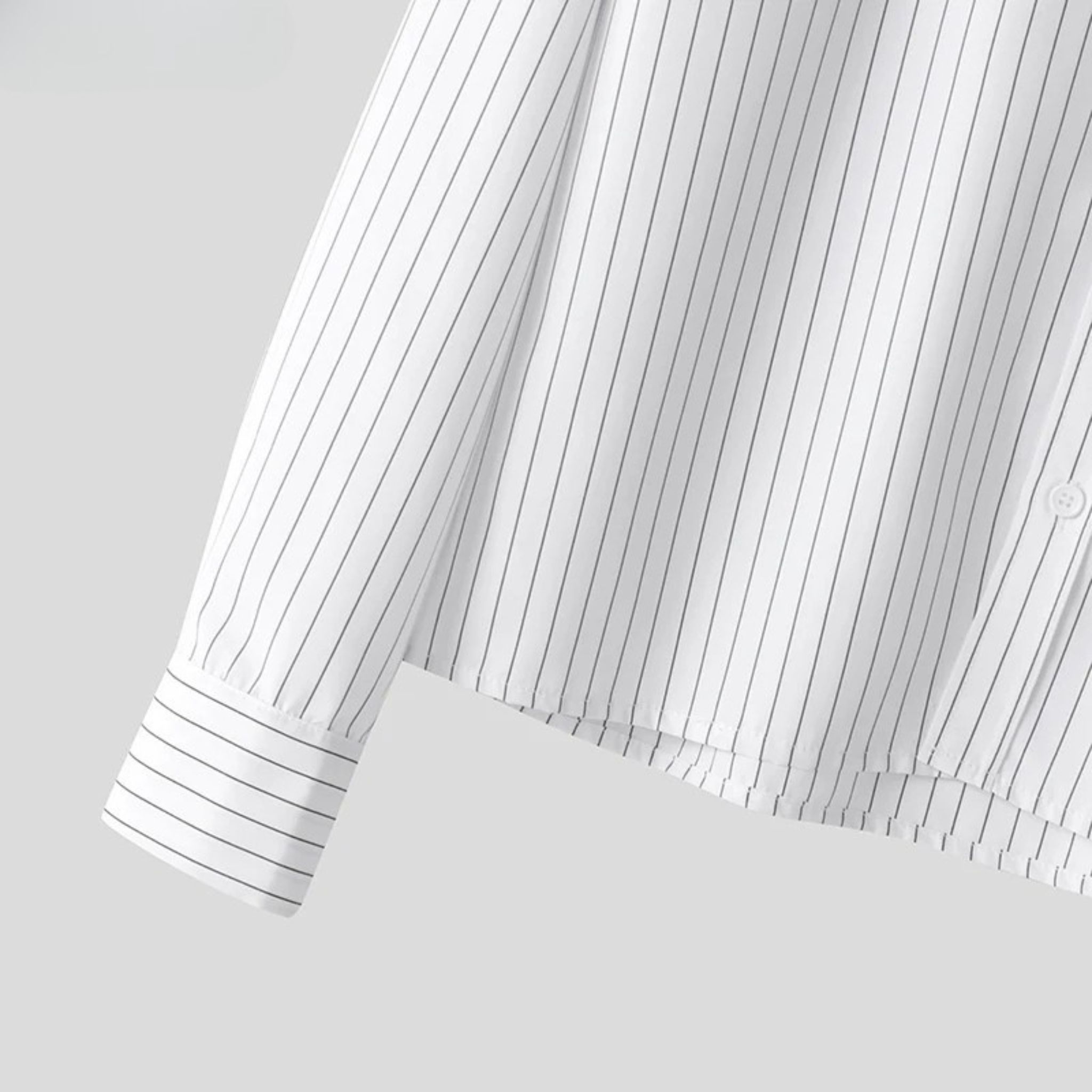 Box Fit Striped Shirt - White/Grey