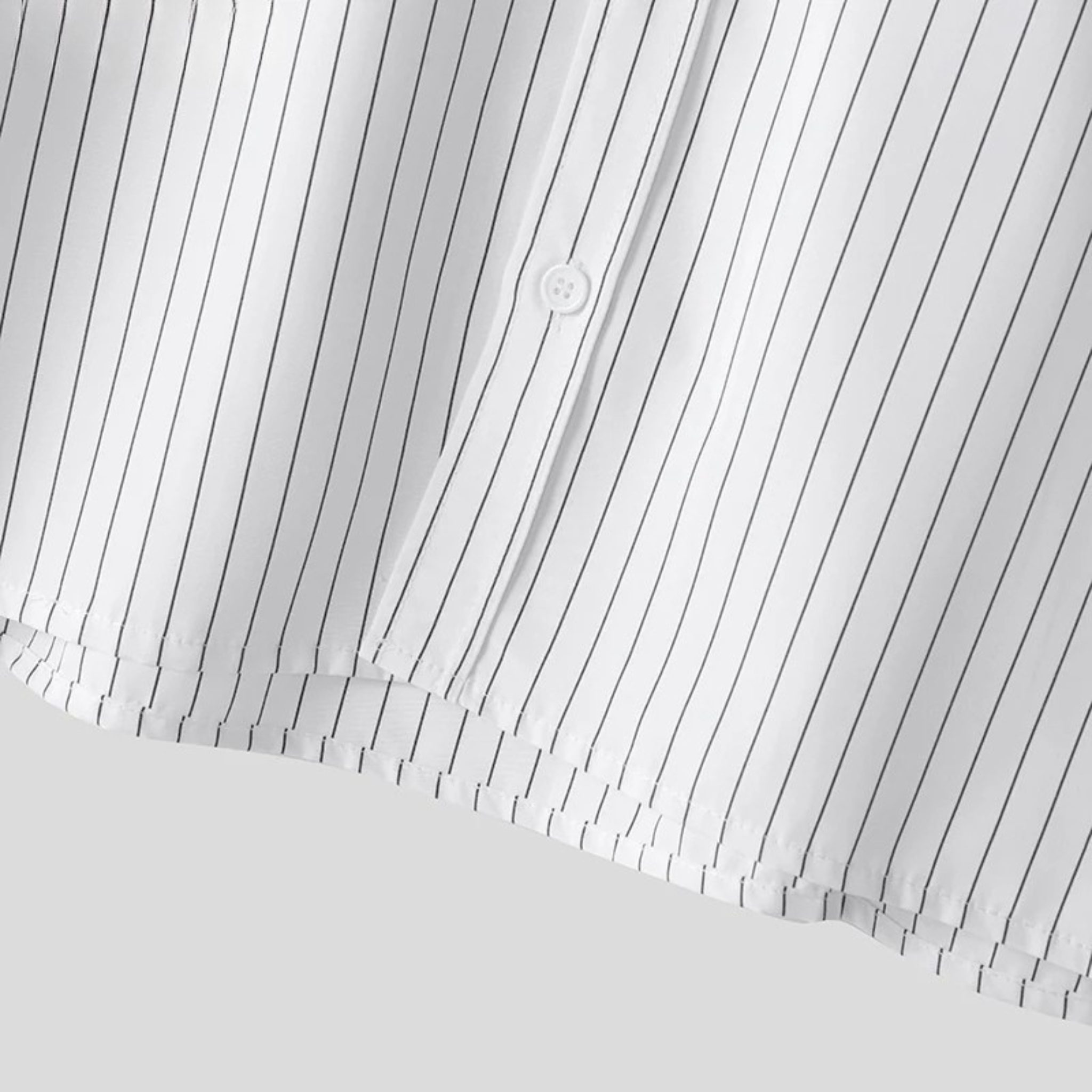 Box Fit Striped Shirt - White/Grey
