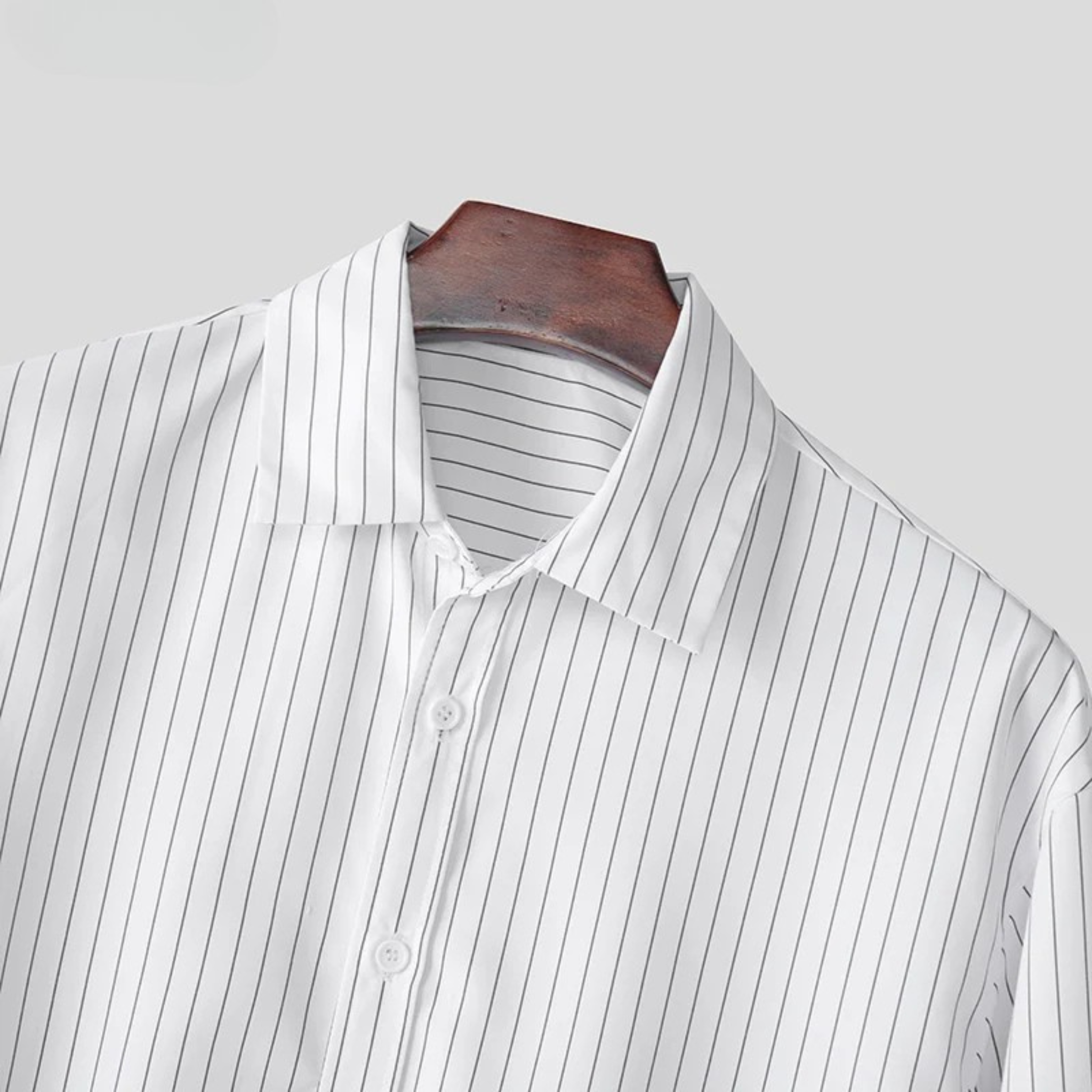 Box Fit Striped Shirt - White/Grey