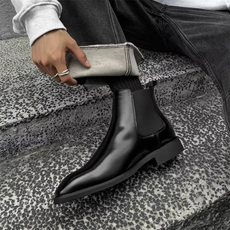 Leather Chelsea Boots - Black