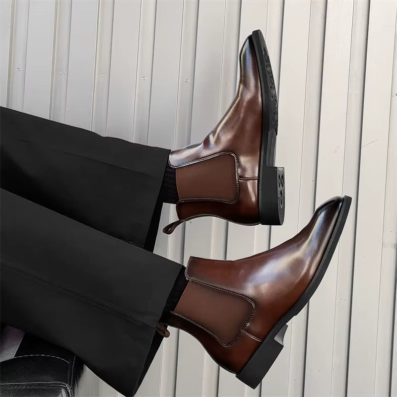Leather Chelsea Boots - Brown