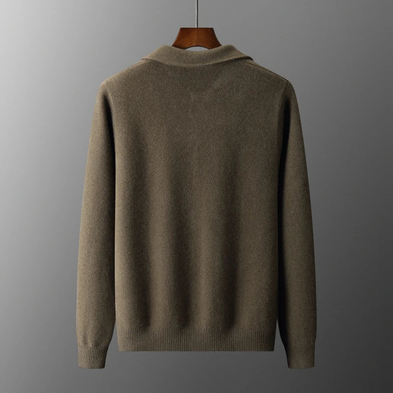 Merino Wool Cardigan With Pockets - Green