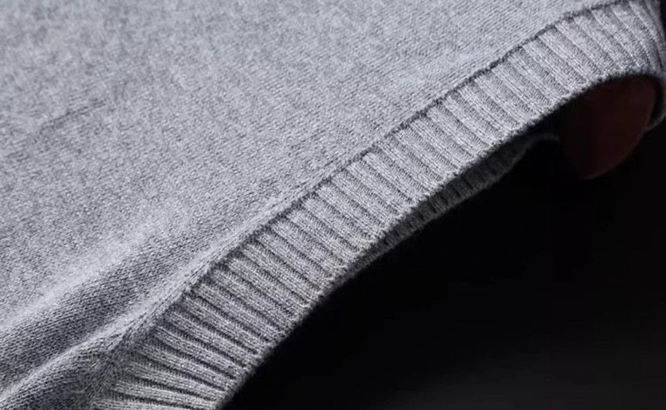 Knitted V-Neck Vest – Dark Gray