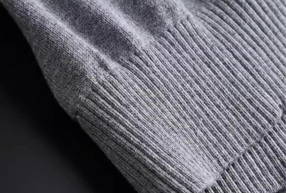 Knitted V-Neck Vest – Dark Gray