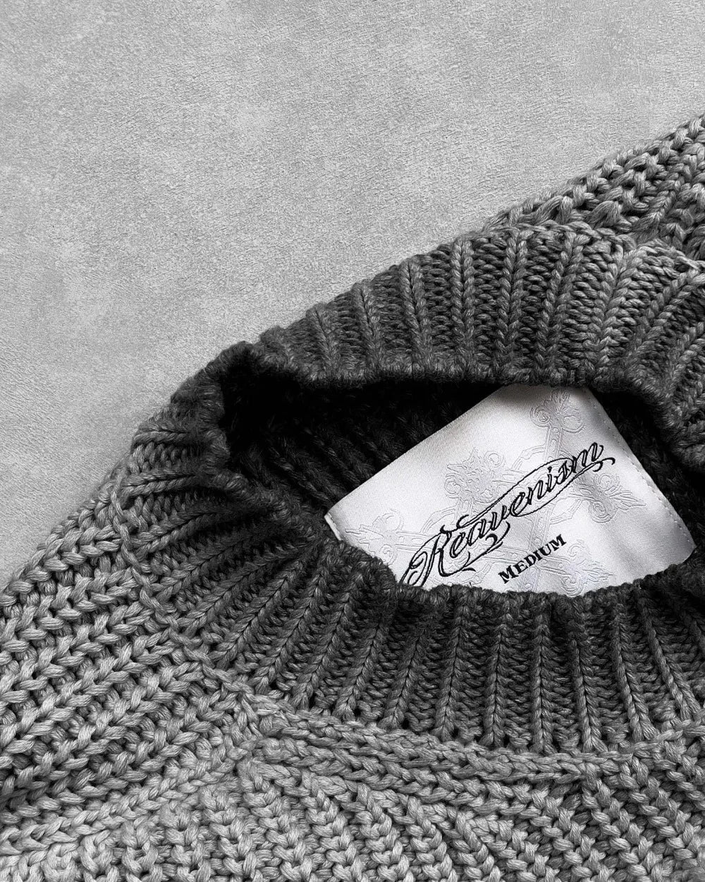 Gradient Box Fit Knit Sweater – Grey