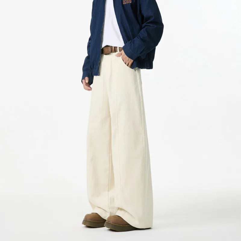 Corduroy Loose Fit Pants - Beige