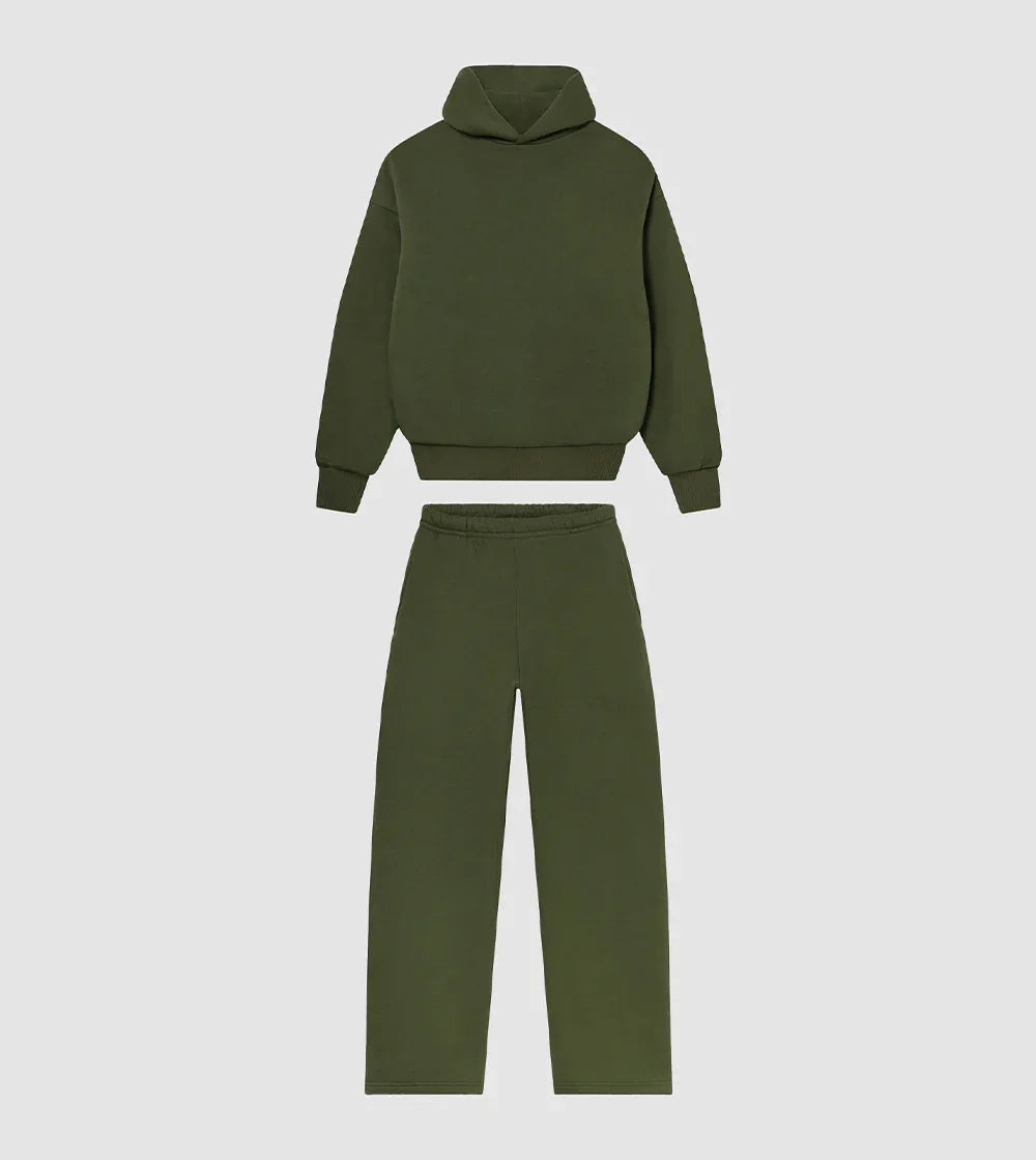 Box fit tracksuit - Army Green