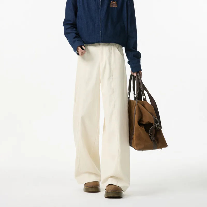 Corduroy Loose Fit Pants - Beige
